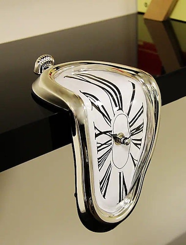  surrealistische gesmolten gedraaide Romeinse cijfers wandklokken surrealisme stijl klok thuis accessoire vervormd muur horloge decor