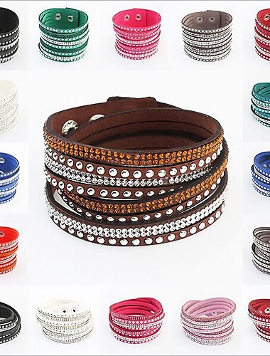  Damen Vintage Armband loom-Armband Retro Mode Gewebe Modisch Einfach Elegant Urlaub Leder Armband Schmuck Schwarz / Weiß / Rosa Für Partyabend Geschenk Festtage Geburtstag Festival