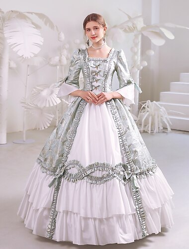  Gotisch Viktorianisch Vintage inspiriert Kleid Partykostüm Abschlussballkleid Prinzessin Shakespeare Braut Einfarbig Ballkleid Damen Halloween Karneval Valentinstag Hochzeit Party Abendgesellschaft