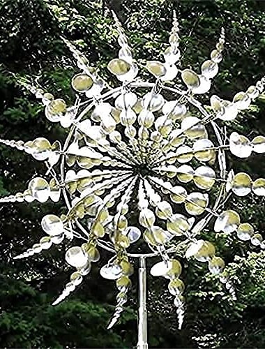  magische Gartenwindmühle aus Metall, kinetische Windräder, Windskulptur für den Hof, 3D-Windskulptur für den Außenbereich, die sich mit dem Wind bewegt – Windräder aus Metall, geeignet für Garten, Terrasse, Rasen, Hof