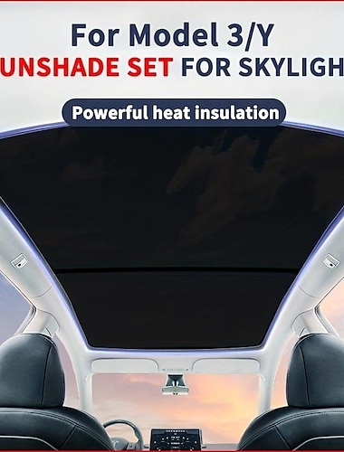  Premium-Sonnenschutz für Tesla Model 3/y – verbessertes Schnallendesign für Modelle 2019–2023 – schützt das vordere hintere Schiebedach und die Windschutzscheibe vor schädlichen UV-Strahlen