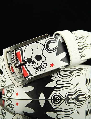  Homme Écharpes Ceinture Ceinture pour homme faux cuir Alliage Moderne Contemporain Couleur Unie / Unie Noir Blanche Vacances Tenue quotidienne Décontracté Quotidien Week-end Ceinture Taille