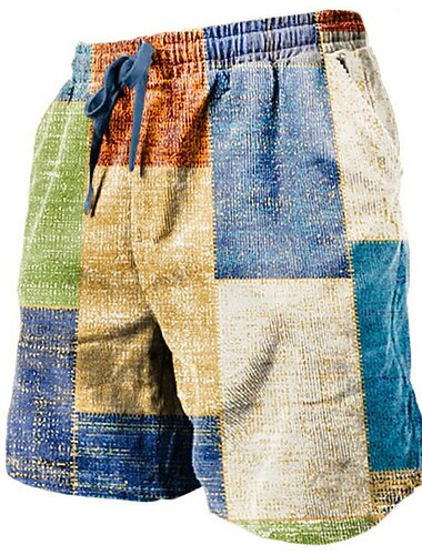  Voor heren Grafisch Kleurenblok Lapwerk Korte broek Zomer korte broeken Casual korte broek Medium Taille Modieus Streetwear Ontwerper Casual Dagelijks Streetwear Trekkoord Zak Elastische taille