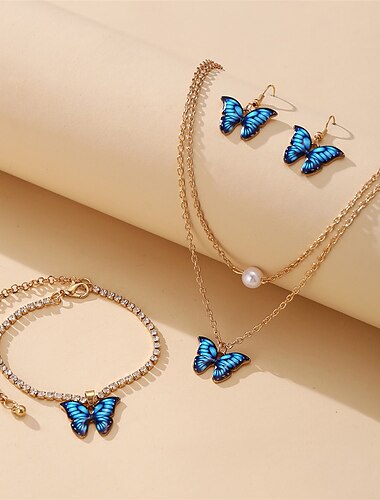 Women's necklace Fashion Outdoor Butterfly Jewelry Sets