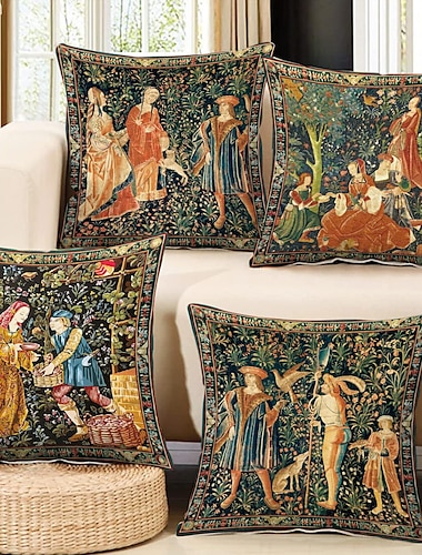  medeltida druva kuddfodral 4 st mjukt dekorativt fyrkantigt kuddfodral örngott för sovrum vardagsrum soffa soffstol