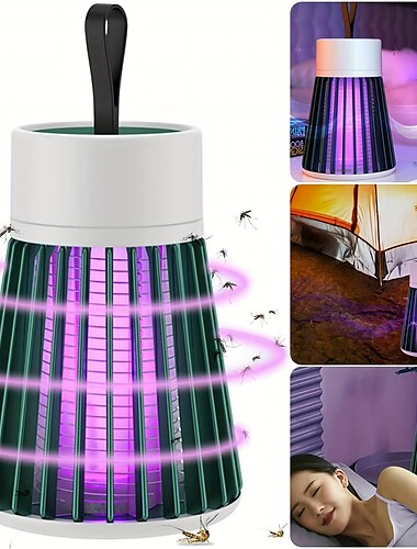  Bug zapper rechargeable tueur de moustiques et de mouches lumière intérieure avec boucle de suspension électrique lampe tueuse portable usb led piège pour la maison chambre camping en plein air