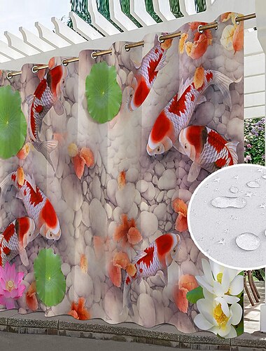  Wasserdichte Outdoor Vorhang Außenvorhänge für die Hochzeitsterrasse im Innenbereich, dicke Sichtschutz-Ösenvorhänge für Hochzeitsschlafzimmer, Wohnzimmer, Veranda, Pergola, Cabana, 1 Panel