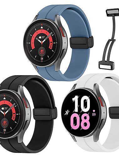  Ремешок для часов для Samsung Galaxy Watch 7/6/5/4  40/44mm, Watch 5 Pro 45mm, Watch 6 Classic 43/47mm, Watch 4 Classic 42/46mm силиконовый Замена Ремень