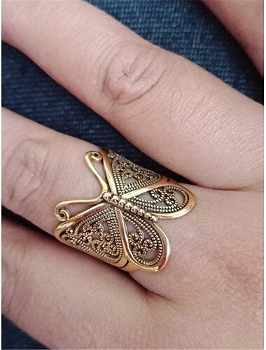  γυναικεία δαχτυλίδια φιλιγκράν κοσμήματα πεταλούδας μόδας all-match ανοιγόμενο ρυθμιζόμενο δαχτυλίδι (ασημί) ρετρό σκαλισμένο μεγάλο μοντέρνο τυλιχτό δαχτυλίδια πεταλούδας κοσμήματα