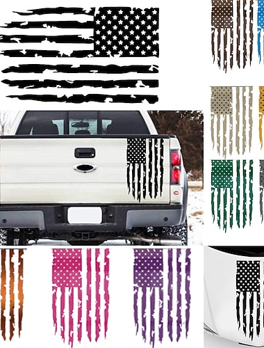  Виниловая наклейка на заднюю дверь грузовика с американским флагом, совместимая с большинством пикапов и большинства транспортных средств