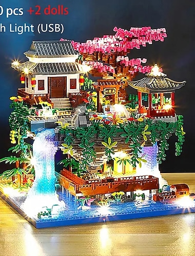  3320 stuks microbouwstenenset, diamanten boomhut en waterval als kerstcadeau