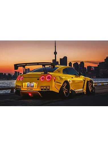  Auto-Wandkunstbild GTR R34 vs Supra-Fahrzeug, modernes Leinwandgemälde, Poster und Druck für Wohnzimmer, Schlafzimmer, Heimdekoration