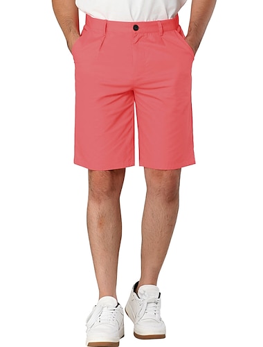  Per uomo Pantaloncini rosa Pantaloncini Pantaloncini chino Pantaloncini eleganti Bermuda Tasche Liscio Comfort Traspirante Esterno Giornaliero Per uscire Di tendenza Informale Nero Rosa