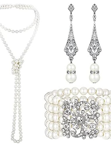  1920s Accesorios Invitado a la boda Víspera de Todos los Santos Víspera de Todos los Santos Recepción de Boda Despedida de Soltera Pulsera Collare Todas las Temporadas