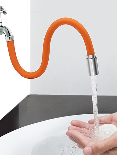  Tubo de extensión de grifo de 45 cm, manguera flexible universal, tubería de agua moldeable, conector multiusos, grifo para cocina, fregadero, baño, jardín