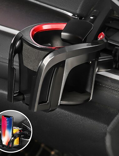  Universeller Auto-Getränkehalter/Handyhalter/Multifunktions-2-in-1-Flaschenhalter Kaffee-Handyhalter, verstellbarer Auto-Lüftungsschlitzhalter
