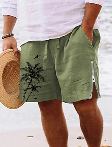  Herr Kokosnötsträd Grafiska tryck Badshorts Boardshorts Medium Midja Streetwear Hawaiisk Designer Ledigt Dagligen Helgdag Dragkedja Ficka Elastisk midja Designer Kläder