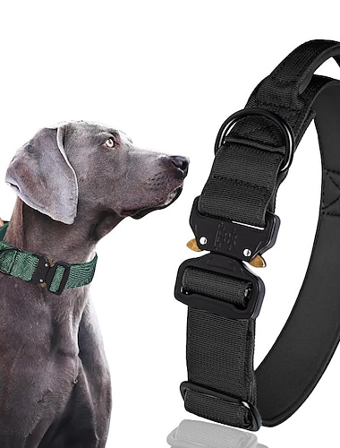  collares de perro collar táctico nylon collar de mascota hebilla forro de tela de buceo al aire libre collar de perro mediano y grande
