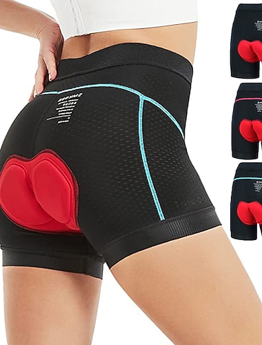  Dame Undertøy Sykkelshorts 3D polstret shorts Sykkel Fôrede shorts Bunner Fjellsykling Veisykling sport 3D Pute Hurtigtørkende Lettvekt Svettereduserende Svart Blå Spandex Klær Sykkelklær