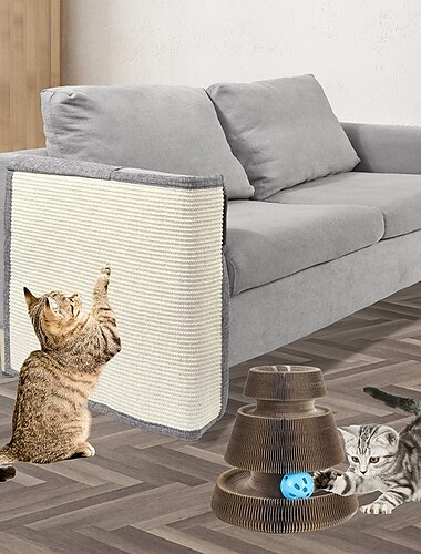  Alfombrilla antiarañazos para gatos, protector de sofá, sisal natural, protector de muebles, alfombrilla rascadora para gatos, alfombrilla antiarañazos para sofá, sofá, silla (derecha e izquierda)