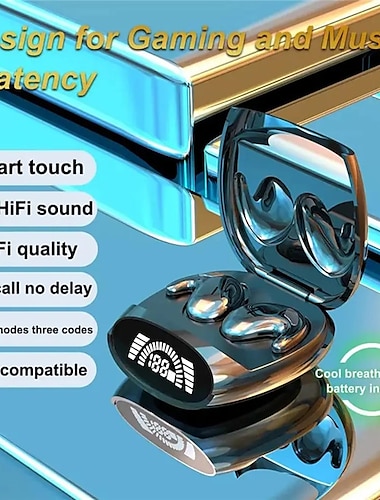  Casque BT Ultra-Longue Autonomie Sans Fil Ultra-fin Sur-oreille Sports Bass Mini Invisible Pour Android Apple Universel