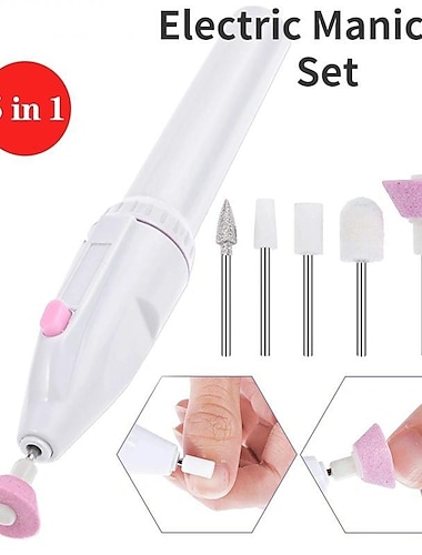  Electric Nail File Electric Manicure Pedicure Nail Drill Set 5 In 1 Professional Electric Nail File Grinder Grooming Personal Manicure And Pedicure