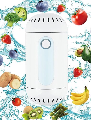  machine à laver les fruits et légumes à double cœur portable nettoyeur de fruits et légumes rechargeable par usb purificateur de nourriture sans fil entièrement automatique pour le nettoyage des