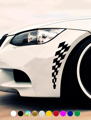  4 stks mode racewagen stickers geblokte vlag auto-accessoires waterdichte vinyl sticker
