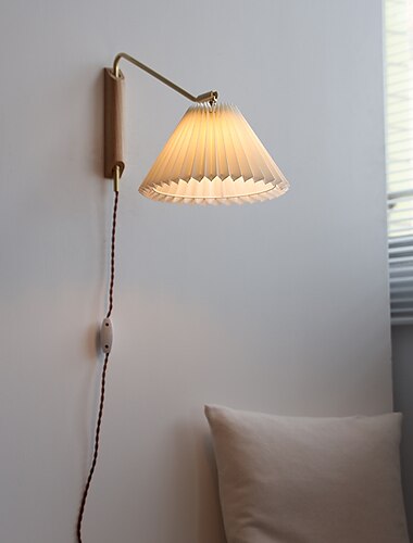  Lightinthebox applique vintage con cavo e interruttore lampada da parete in legno e27 lampade da comodino camera da letto supporto regolabile in ottone luci da parete per soggiorno interno 110-240v