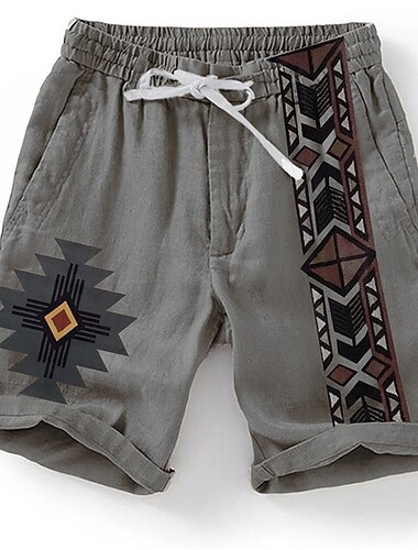  Voor heren Grafisch Korte broek Zomer korte broeken Strandshorts Medium Taille Ontwerper Etnische stijl Casual Dagelijks Feestdagen Trekkoord Elastische taille 3D-afdrukken Ontwerper Kleding