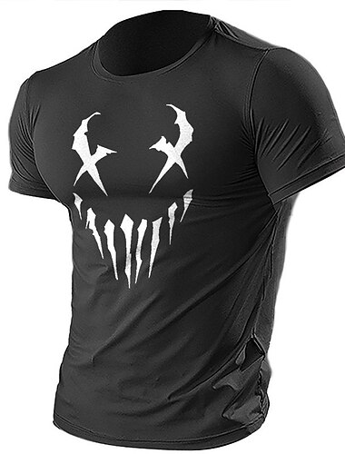  Herr Tecknat Grafiska tryck T-shirt Grafiska utslagsplatser 100 % bomull Kortärmad Grafisk Skjorta Svart Mörkgrå Armégrön Bekväm t-shirt Utomhus Gata Modedesignerkläder