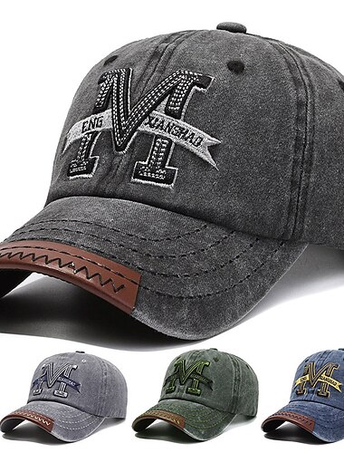  Herren Cap Basecap Schwarz Dunkelmarine 100% Baumwolle Bestickt Reise Strand Design Outdoor Urlaub Glatt Einstellbar Modisch