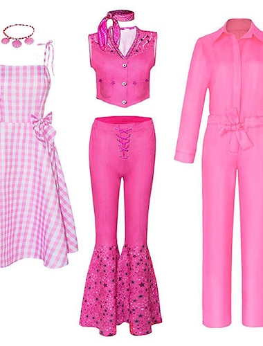  pop Dames Film cosplay Y2K Roze jurk Roze jumpsuit Roze trainingsoutfit (mannelijk) Halloween Carnaval