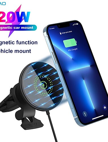  fdgao 20w fast wireless charger car phone holder for iphone 14 13 12 pro max محطة شحن السيارة المغناطيسية
