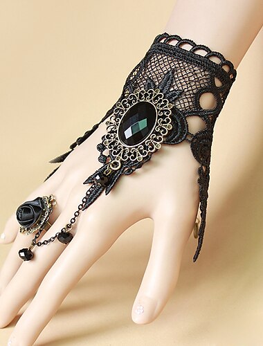  Damen Vintage Armband Retro Weinlese-Thema Böses Auge Punk Modisch Erklärung Elegant Spitze Armband Schmuck Schwarz Für Halloween Partyabend Geburtstag Festival