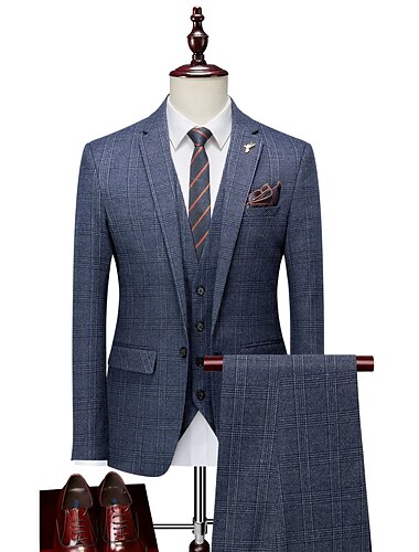  Retro vintage Roaring jaren '20 Jaren 1920 Driedelig pak Kostuumbroeken The Great Gatsby Heer Gangster Voor heren Maskerade Bruiloft Bruiloft gast Feest / Uitgaan Volwassenen Jas Broeken vest