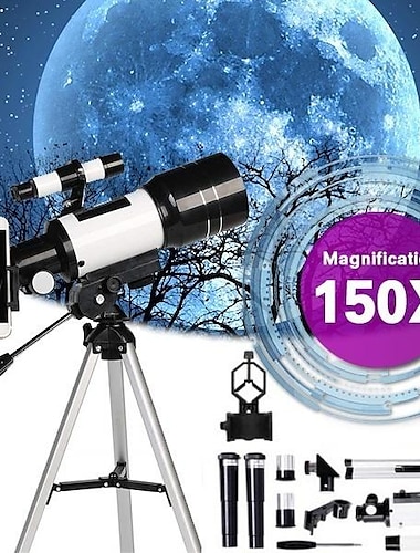 F30070M 70mm Aperture 300mm Astronomical Refractor Astronomical Telescope Tripod Finder Scope- Portable Travel Telescope With Tripod