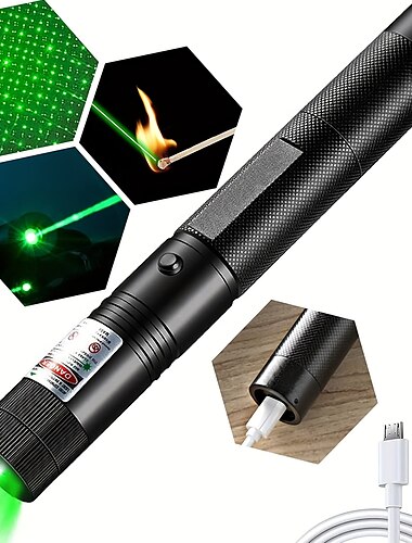  USB Rechargeable Laser Pointer Light for Outdoor Hunting Hiking Camping Long Range Laser Beam Green Laser Pointer