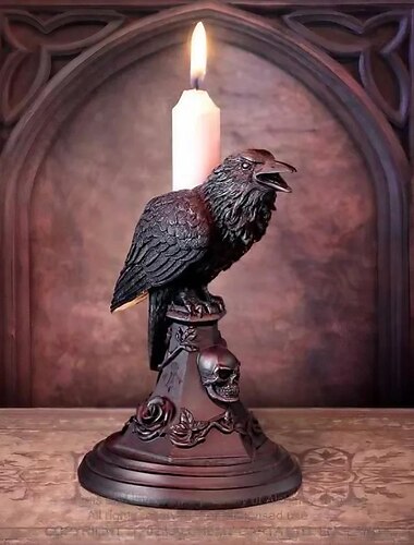  Halloween-Gothic-Kerzenhalter-Ornament, Heimdekorationsornament aus Harz, Kunsthandwerksgeschenk im antiken Stil, für fröhlichen Herbst, Erntedankfest, Halloween-Erntefest, Heimdekoration, ästhetische