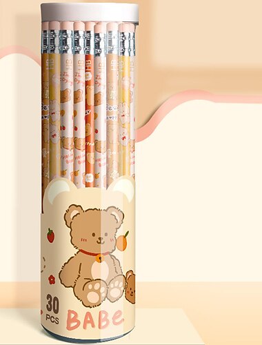  30 Stück/50 Stück niedlicher Cartoon-Bleistift für Grundschüler, sicher, ungiftig, bleifrei, für Schüler mit Kindergartenkindern, HB-Bleistift mit Radiergummi, Geschenk zum Schulanfang
