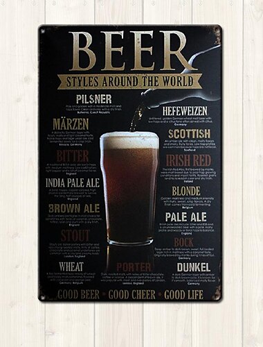  1 Stück Retro-Metall-Blechschild, Bier-Blechschild, Vintage-Bar, Club-Schilder, Wanddekoration, Gemälde, Wandbehang für Heimdekoration, Wandkunst, Metall-Blechschild, 20 x 30 cm/8'' x 12''
