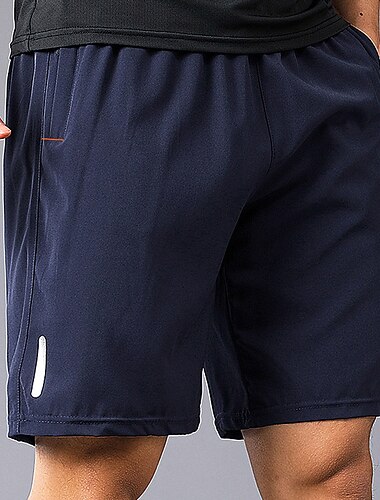  Herren Sportliche Shorts Aktiv Shorts Kurze Hosen Lässige Shorts Kordelzug Elastische Taille Tasche mit Reißverschluss Feste Farbe Atmungsaktiv Schnelltrocknend Kurz Casual Täglich Ausgehen Stilvoll