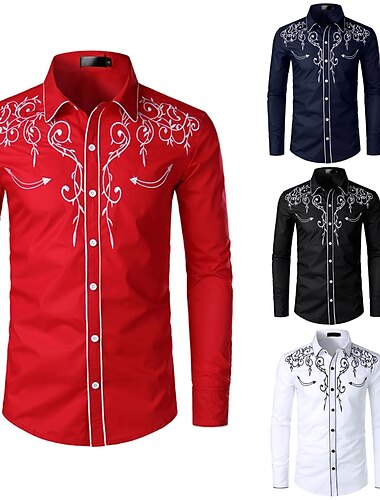  Clásico Retro Antiguo Blusa / Falda Vaquero del oeste Estampado Hombre Carnaval Mascarada Fiesta / Noche Casual Diario Despedida de Soltera Adulto Camisas Todas las Temporadas