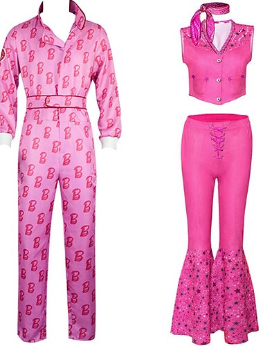  couples poupée cow-boy halloween groupe couples costumes hommes femmes film cosplay cosplay costume fête costume rose halloween carnaval mascarade