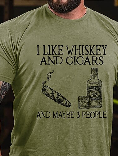  Homme Graphic Lettre Bouteille de vin T shirt Manche Courte T-shirt 3D effet Col Ras du Cou Chemise Rétro Vintage Mode Design Extérieur du quotidien Des sports Noir Jaune Vert Véronèse Printemps été
