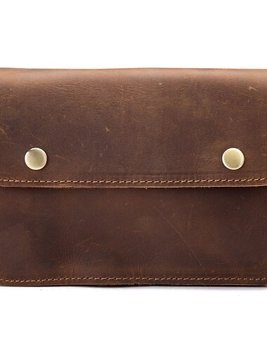  Herren-Gürteltasche, verrücktes Pferd, echtes Leder, Gürteltasche, Gürtelschlaufe, Hüfthaken, Bauchtasche, handgefertigt, für Reisen, kleine Handy-Hüfttasche
