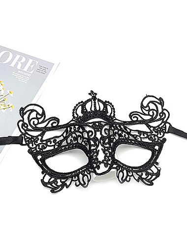  10 Stück Erwachsene Party Spitzenmaske halbes Gesicht Maskenball Damen Halloween Requisiten schwarz lustige Augenmaske