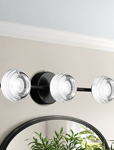  éclairage de vanité ip20 1/2/3 tête miroir feux avant fer acrylique noir ménage mode rétractable salle de bain anti-buée coiffeuse led miroir armoire lampe bain lumières 110-240v