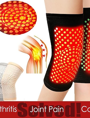  1PCS Wormwood Chinese Medicine Self Heating Support Knee Pad Knee Brace Warm for Arthritis Joint Pain Relief Injury Recovery Belt Knee Massager Leg Warmer seeds