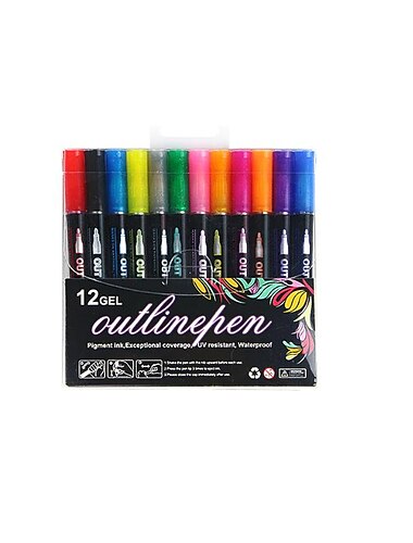  Set di penne a doppia linea a colori 8/12/24, pennarello evidenziatore magico di colore metallico per la scrittura di pittura artistica, materiale scolastico